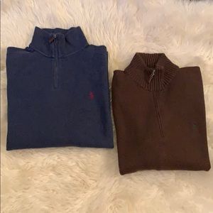 2 XL Polo Zip Up Sweaters